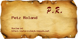 Petz Roland névjegykártya